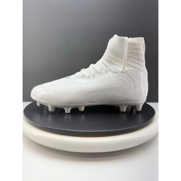 Under Armour UA Highlight 2 MC Mens Sz 8 Knit Football Cleats White 3027 304-100 - Picture 1 of 8